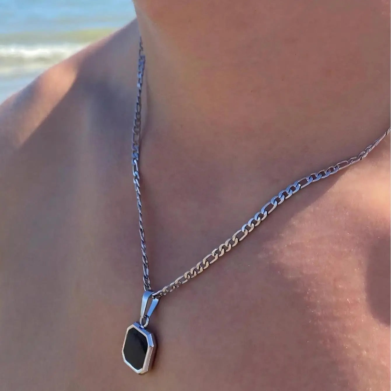 Obsidian Hex Pendant